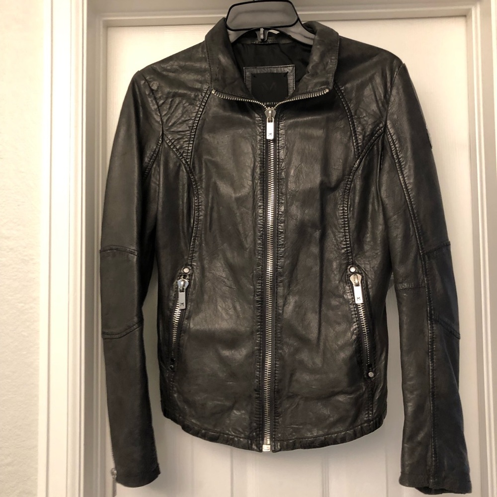 Mauritius Leather Jacket - Gray Size Small